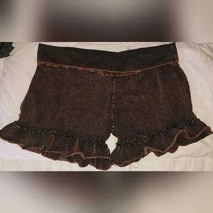 Talismana Designs Rusty Brown Ruffle Booty Shorts